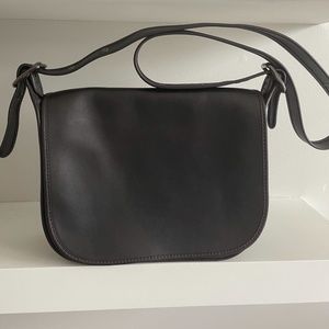 Coach black leather crossbody bag